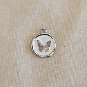 Vintage Silver Butterfly Pendant Charm Y2K Jewelry Statement Unisex